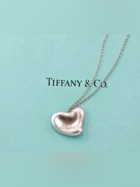 Authentic Tiffany & Co Elsa Peretti Open Heart Necklace Sterling Silver 925